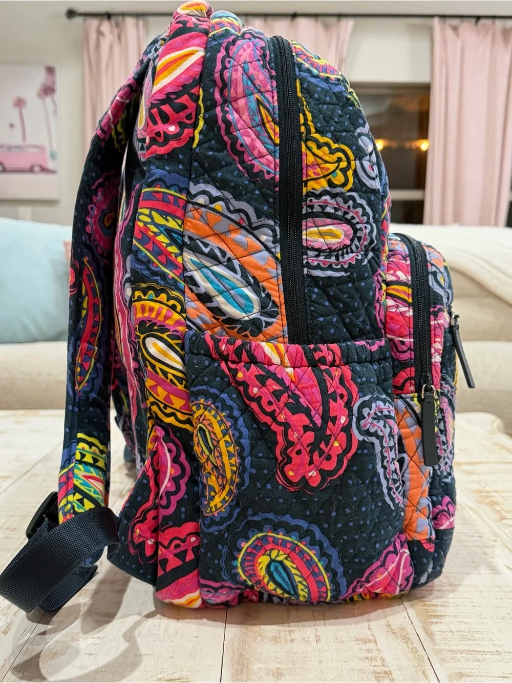 Vera Bradley XL Essential Backpack with Zip Pouch Twilight Paisley